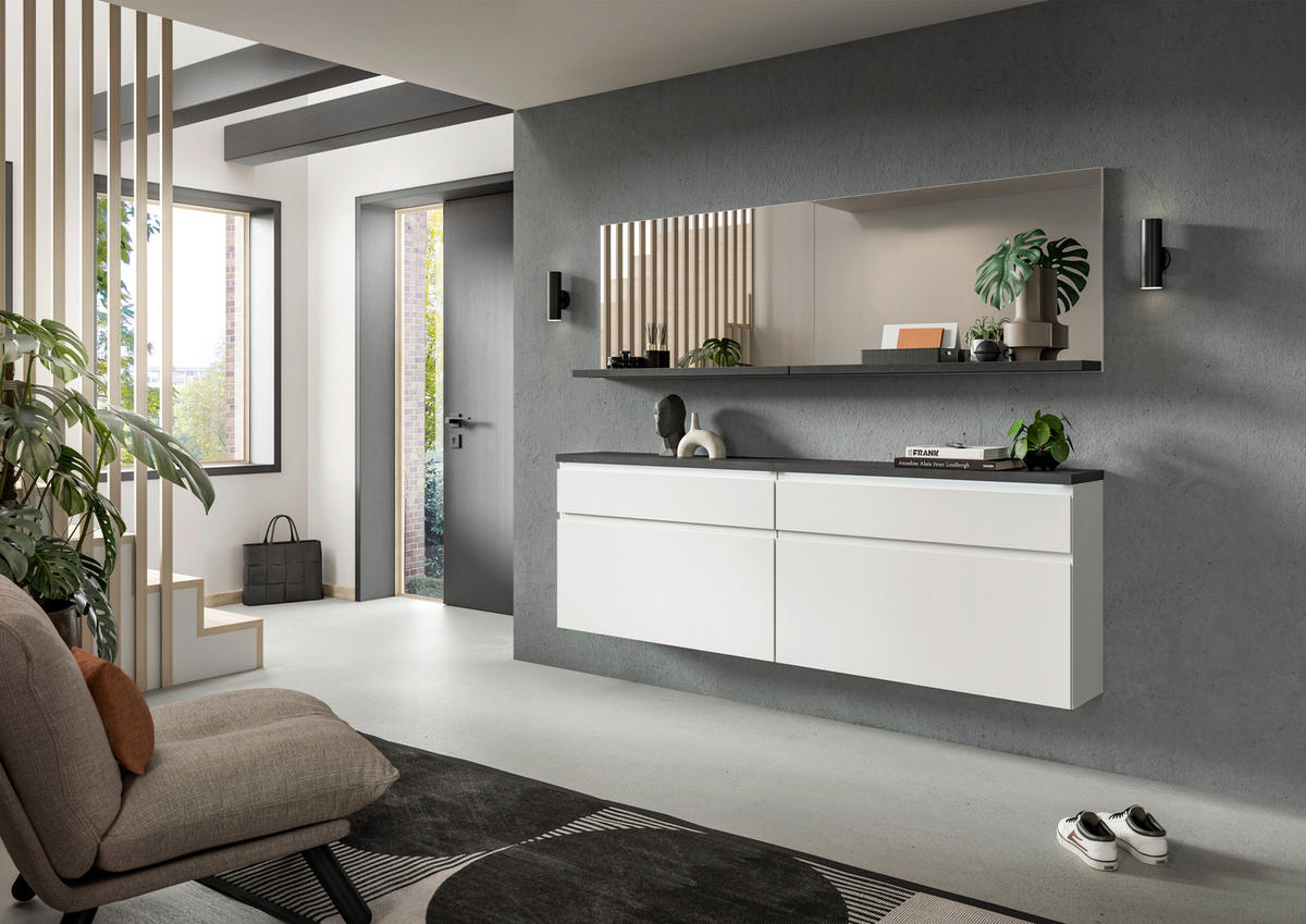 WANDSPIEGEL 95/59/18 cm    in  - Grau, MODERN (95/59/18cm)