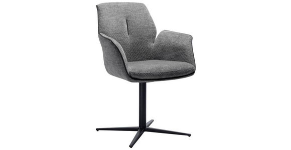 ARMLEHNSTUHL in Eisen Mikrofaser - Schwarz/Grau, Design, Textil/Metall (61/88/62cm) - Novel
