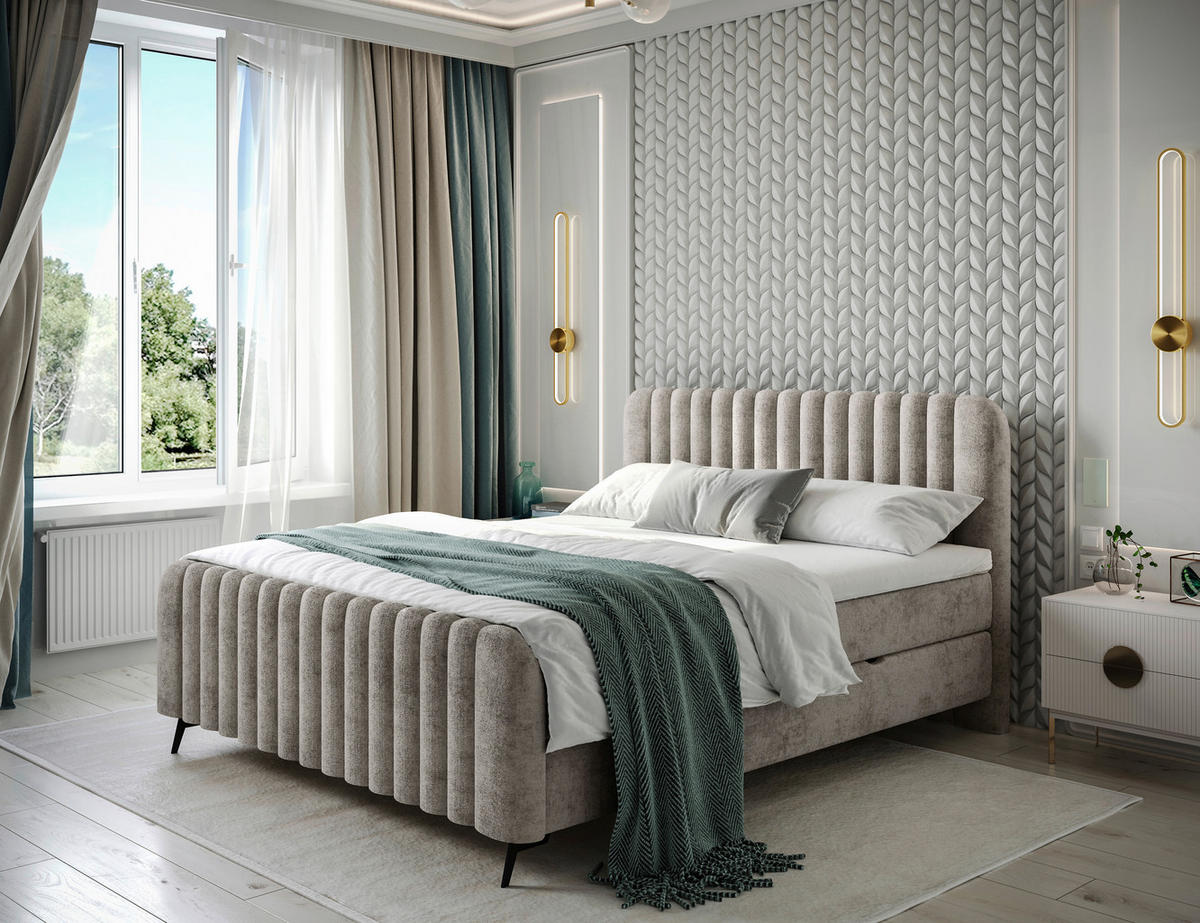 BOX KREVET    140/200 cm  - crna/smeđa, Moderno, drvni materijal/drvo (140/200cm) - MID.YOU