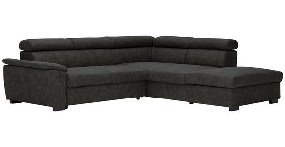 ECKSOFA in Lederlook Anthrazit  - Anthrazit/Schwarz, MODERN, Kunststoff/Textil (263/230cm) - Hom`in