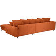 ECKSOFA Dunkelorange Cord Rückenkissen, Armlehnenkissen, Rücken echt  - Dunkelorange/Schwarz, KONVENTIONELL, Textil/Metall (332/231cm) - Carryhome