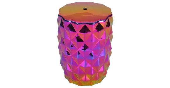 BEISTELLTISCH 32/32/45 cm Gelb, Lila, Pink  - Pink/Gelb, Design, Keramik (32/32/45cm) - Landscape