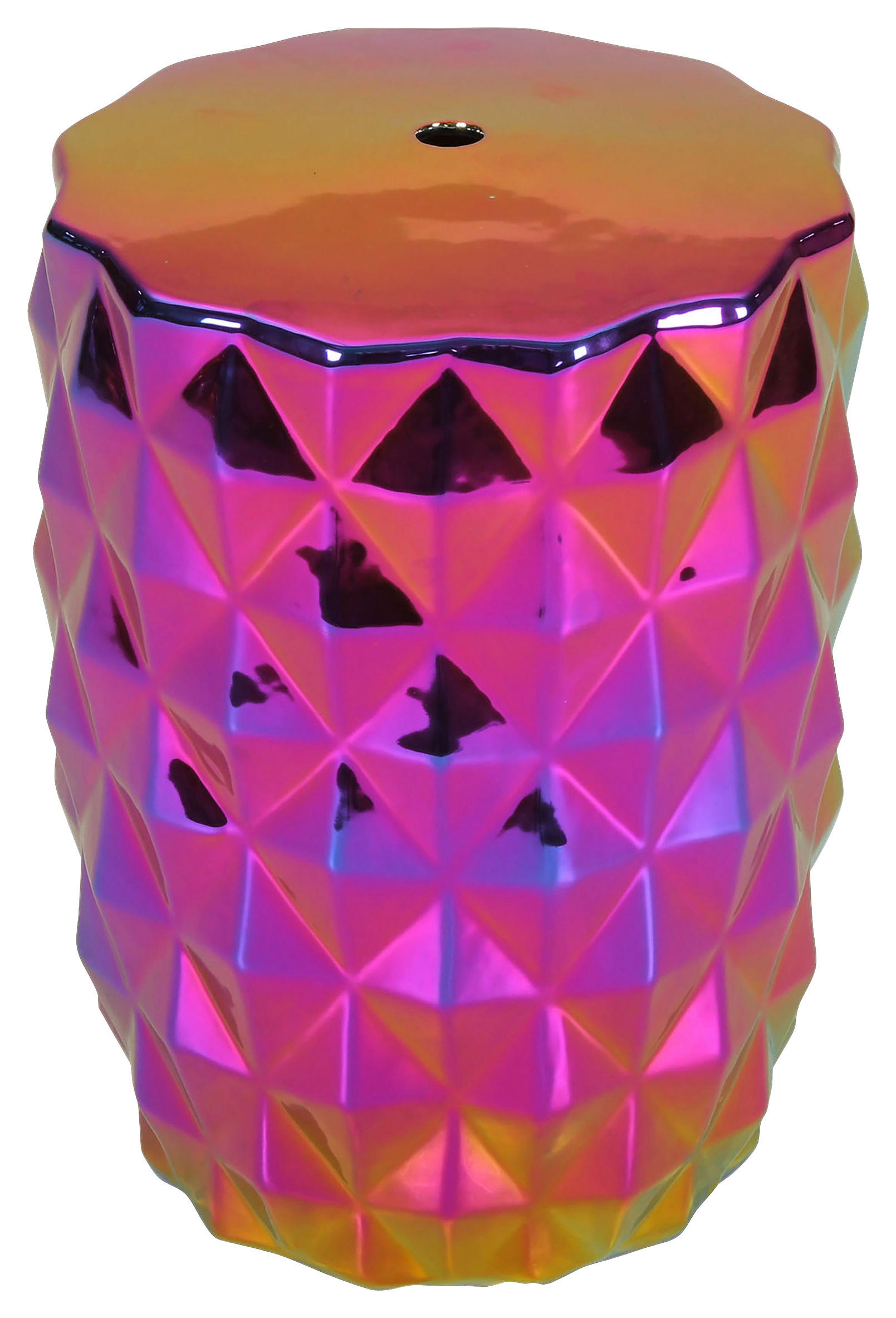 BEISTELLTISCH 32/32/45 cm Gelb, Lila, Pink  - Pink/Gelb, Design, Keramik (32/32/45cm) - Landscape