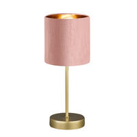 TISCHLEUCHTE - Goldfarben/Rosa, Design, Textil/Metall (13/34cm) - Fischer & Honsel