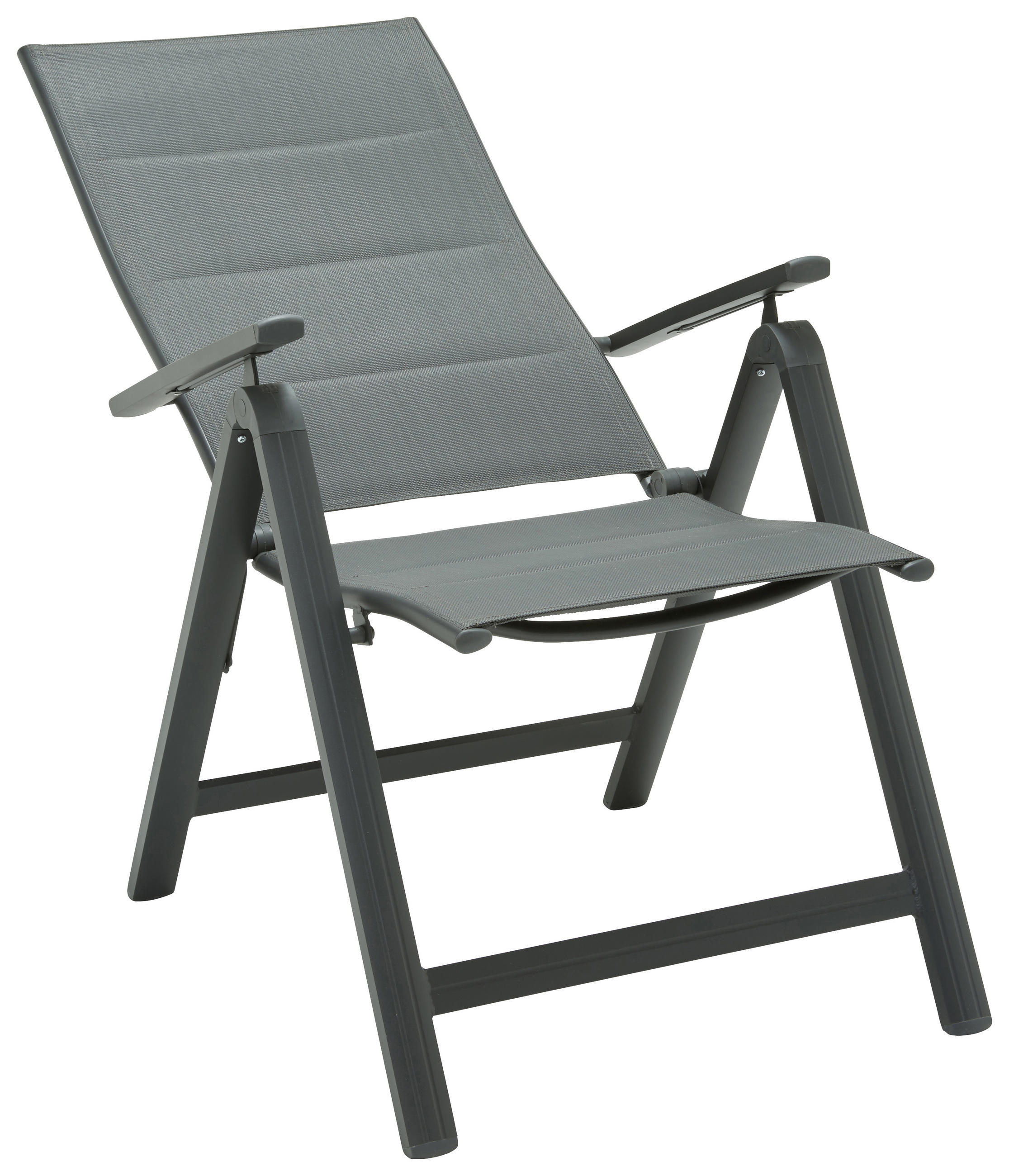 GARTENSESSEL Metall, Textil Anthrazit, Dunkelgrau  - Dunkelgrau/Anthrazit, KONVENTIONELL, Textil/Metall (59/112/68cm)
