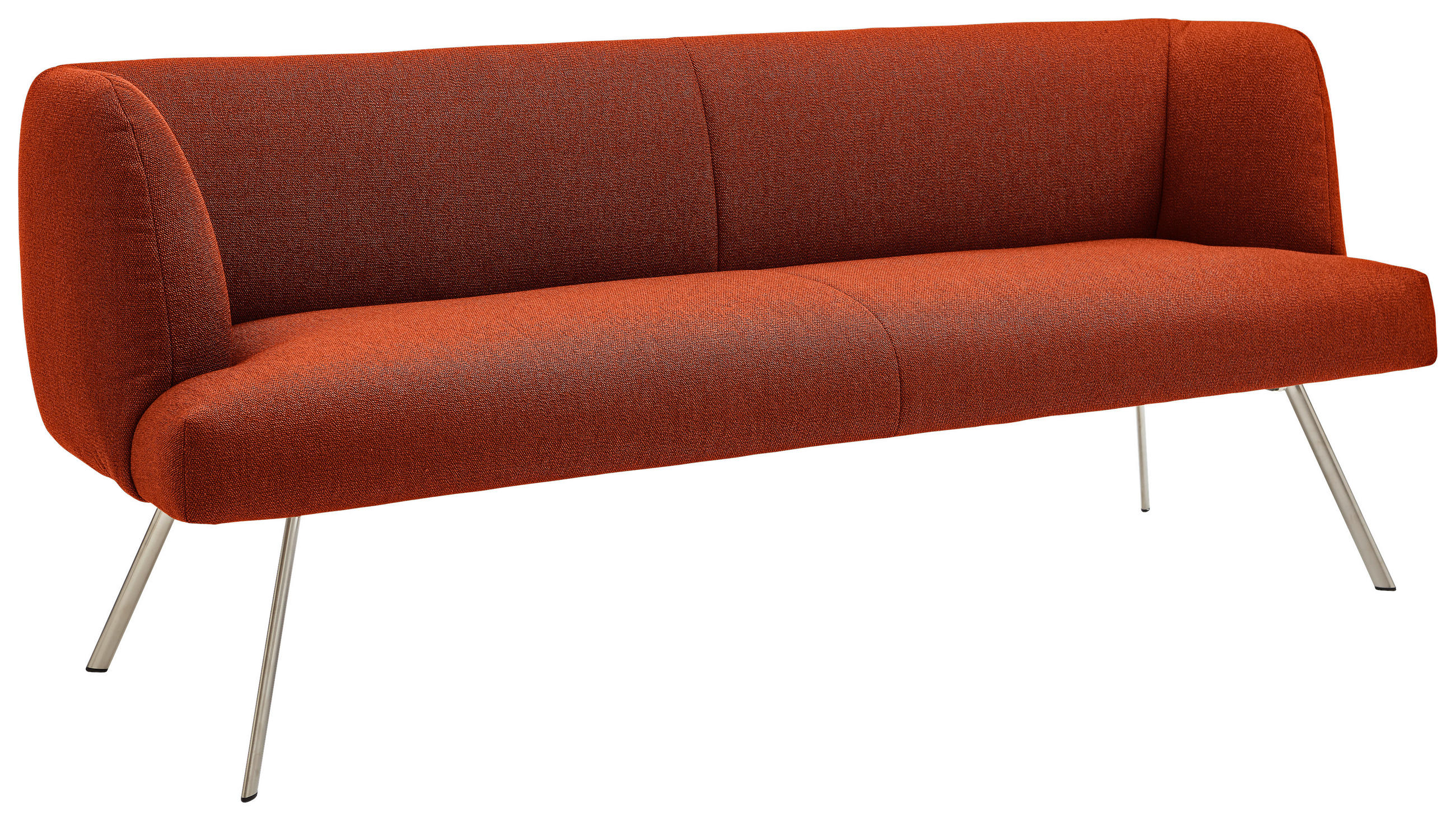 SITZBANK 200/87/64 cm Webstoff Edelstahlfarben, Rostfarben  - Edelstahlfarben/Rostfarben, Design, Textil/Metall (200/87/64cm) - Venjakob