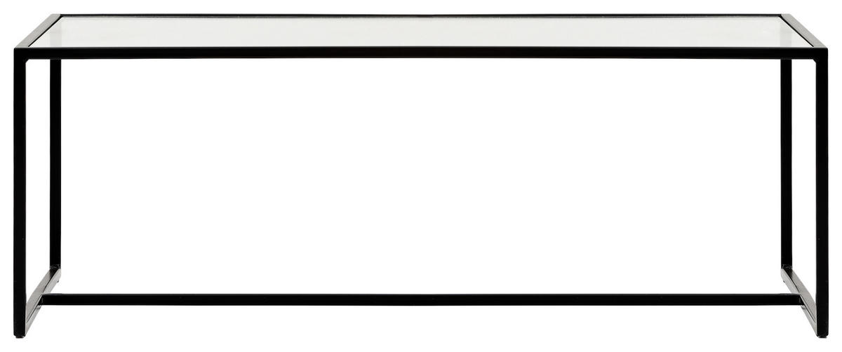 COUCHTISCH in Metall, Glas 100/60/36 cm  - Schwarz, Design, Glas/Metall (100/60/36cm) - Novel