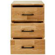 ROLLCONTAINER Wildeiche massiv Eichefarben  - Eichefarben, MODERN, Holz/Kunststoff (40/57/42cm) - Linea Natura