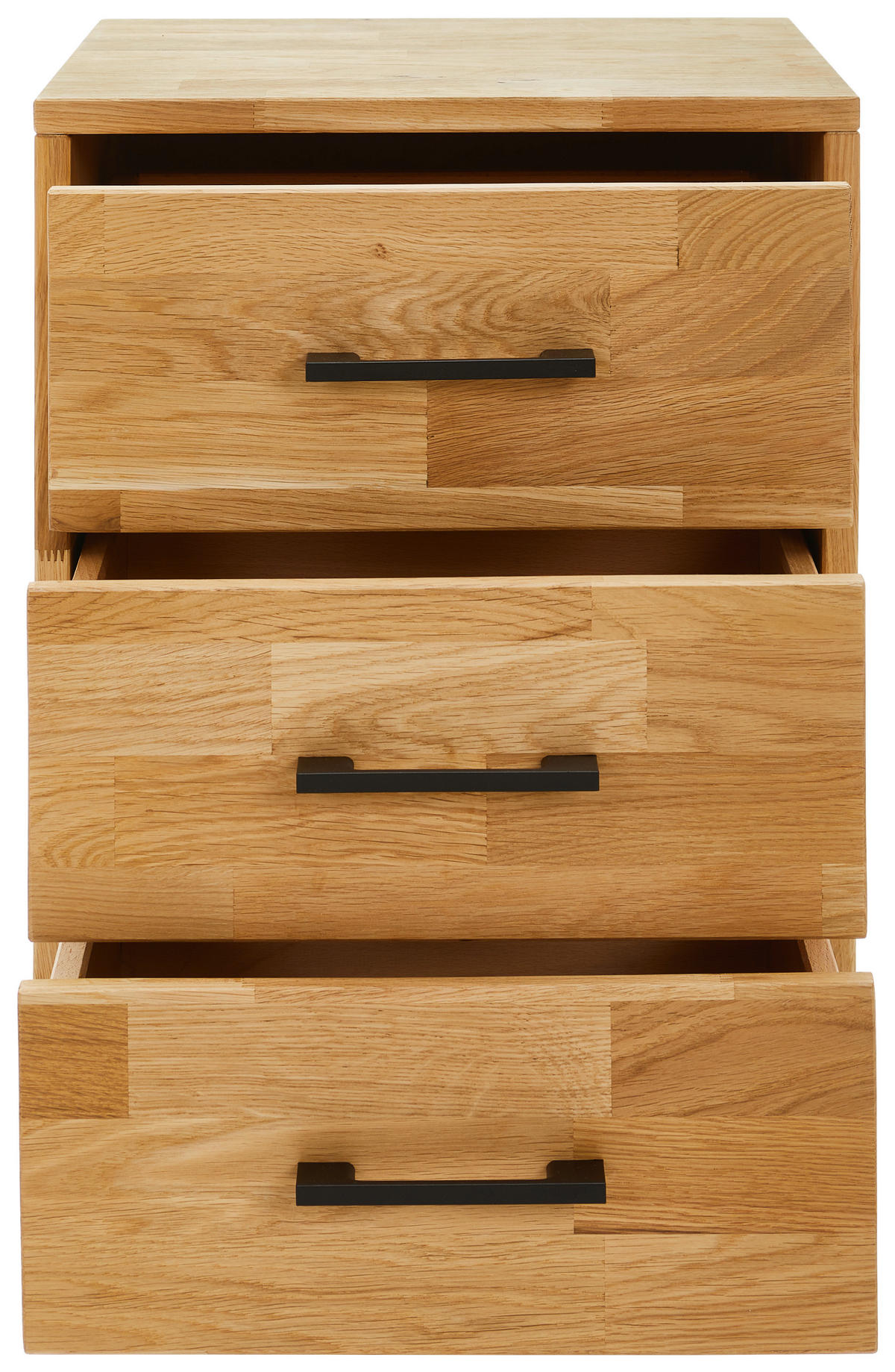 ROLLCONTAINER Wildeiche massiv Eichefarben  - Eichefarben, MODERN, Holz/Kunststoff (40/57/42cm) - Linea Natura