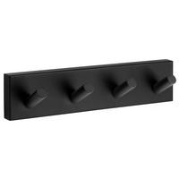 LIŠTA S HÁČIKMI, čierna - čierna, Basics, kov (17,8/3,9/4,5cm)