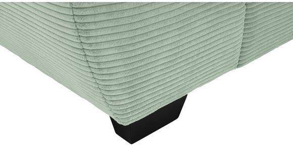 ECKSOFA Pastellgrün Cord Rückenkissen, Armlehnenkissen, Bettkasten, Schlaffunktion, Rücken echt, Liegefläche im Originalstoff  - Pastellgrün/Schwarz, KONVENTIONELL, Kunststoff/Textil (304/212cm) - Carryhome