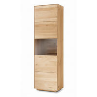 VITRINE  in massiv Asteiche Eichefarben  - Eichefarben, KONVENTIONELL, Glas/Holz (60/200/37cm) - Linea Natura