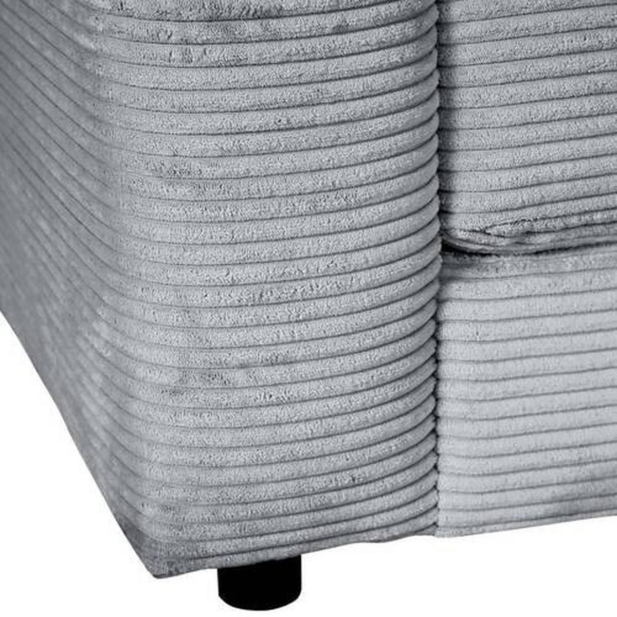 ECKSOFA in Cord Grau  - Schwarz/Grau, Design, Kunststoff/Textil (240/175cm) - Landscape