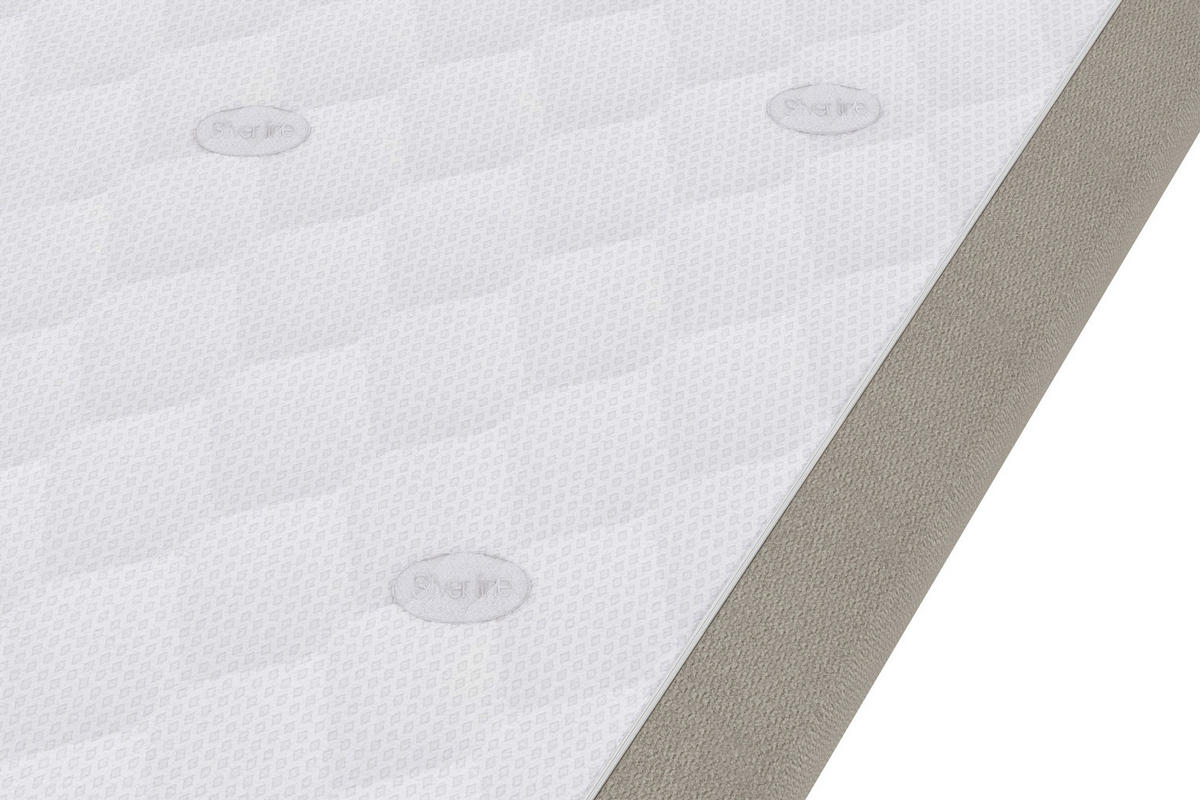 TASCHENFEDERKERNMATRATZE 160/200 cm, Höhe ca.: 23 cm, H3 = fest, 7-Zonen - Creme/Grau, Design, Textil (160/200cm) - Xora