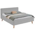 POLSTERBETT 160/200 cm,  in Grau, Lattenrost, Bettkasten,  - Eichefarben/Birkefarben, Design, Holz/Textil (160/200cm) - Xora