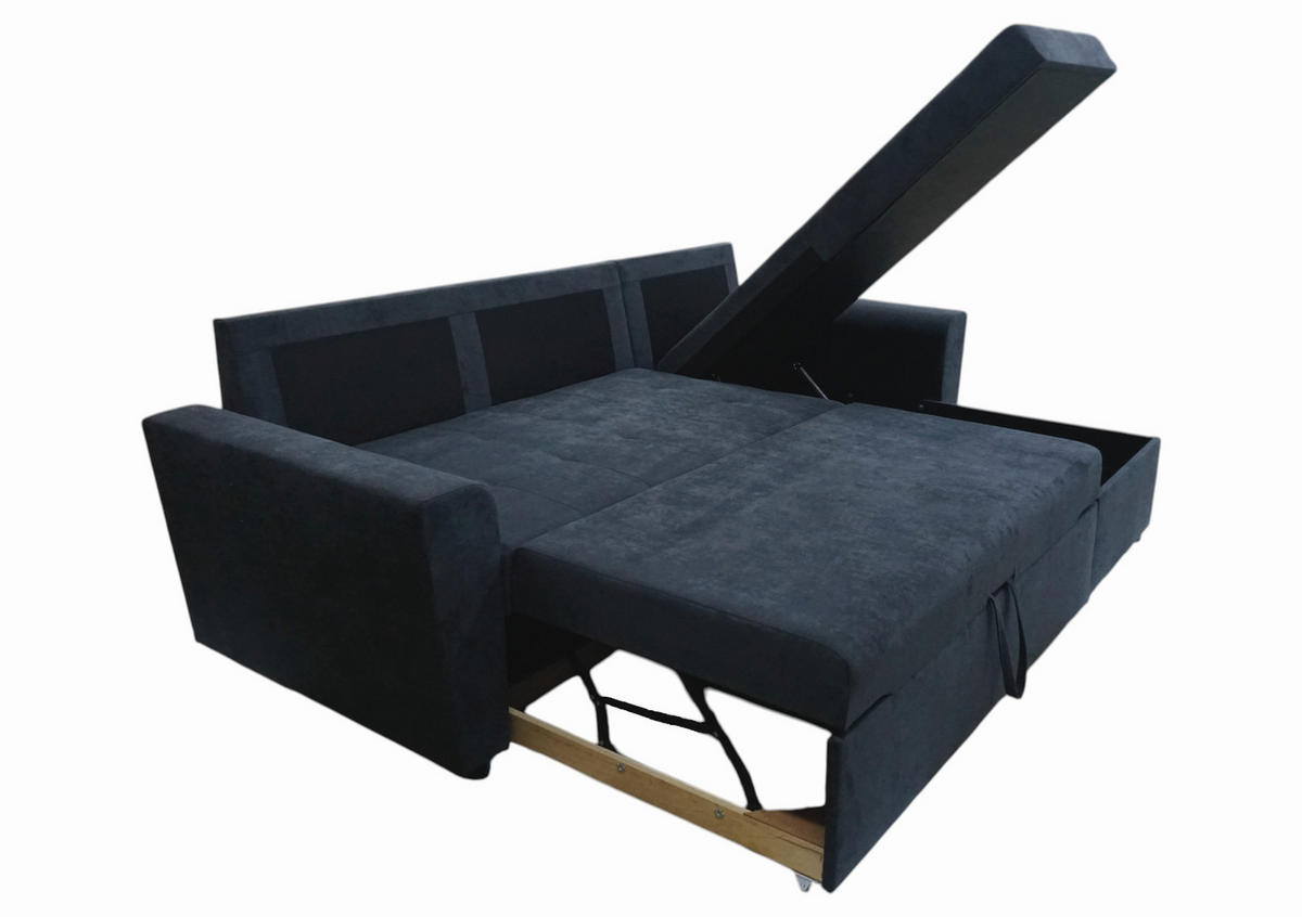 ECKSOFA TERMOLI Anthrazit Jacquard  - Anthrazit/Schwarz, Design, Kunststoff/Textil (231/155cm) - MID.YOU