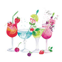 SERVIETTE  25/25 cm  12 Stück  - Blau/Dunkelgrün, Basics, Papier (25/25cm) - PPD