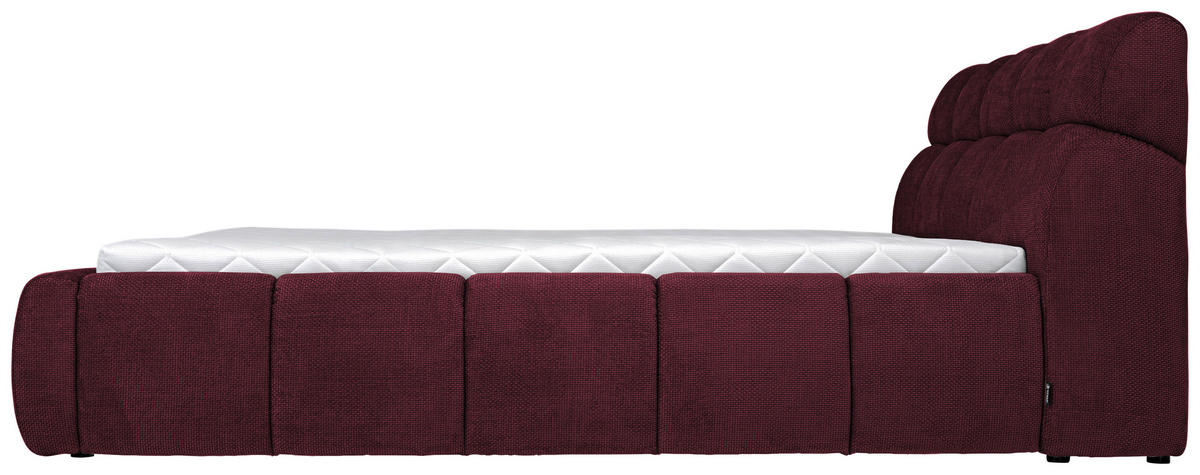 POLSTERBETT 140/200 cm  in Bordeaux  - Bordeaux/Schwarz, Design, Kunststoff/Textil (140/200cm) - Esposa