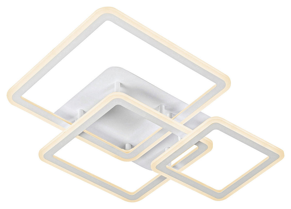 STROPNÍ LED SVÍTIDLO, 54/65/10 cm - bílá, Design, kov/plast (54/65/10cm) - Fischer & Honsel