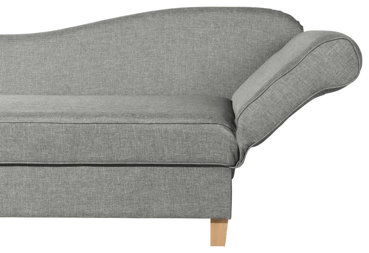 RÉCAMIERE in Flachgewebe Hellgrau  - Buchefarben/Hellgrau, Design, Holz/Textil (190/88/82cm) - Max Winzer