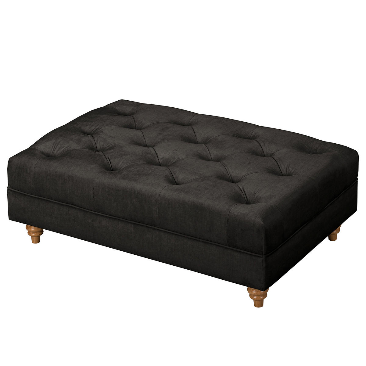 HOCKER in Textil Anthrazit  - Anthrazit/Braun, Design, Holz/Textil (96/35/62cm) - P & B