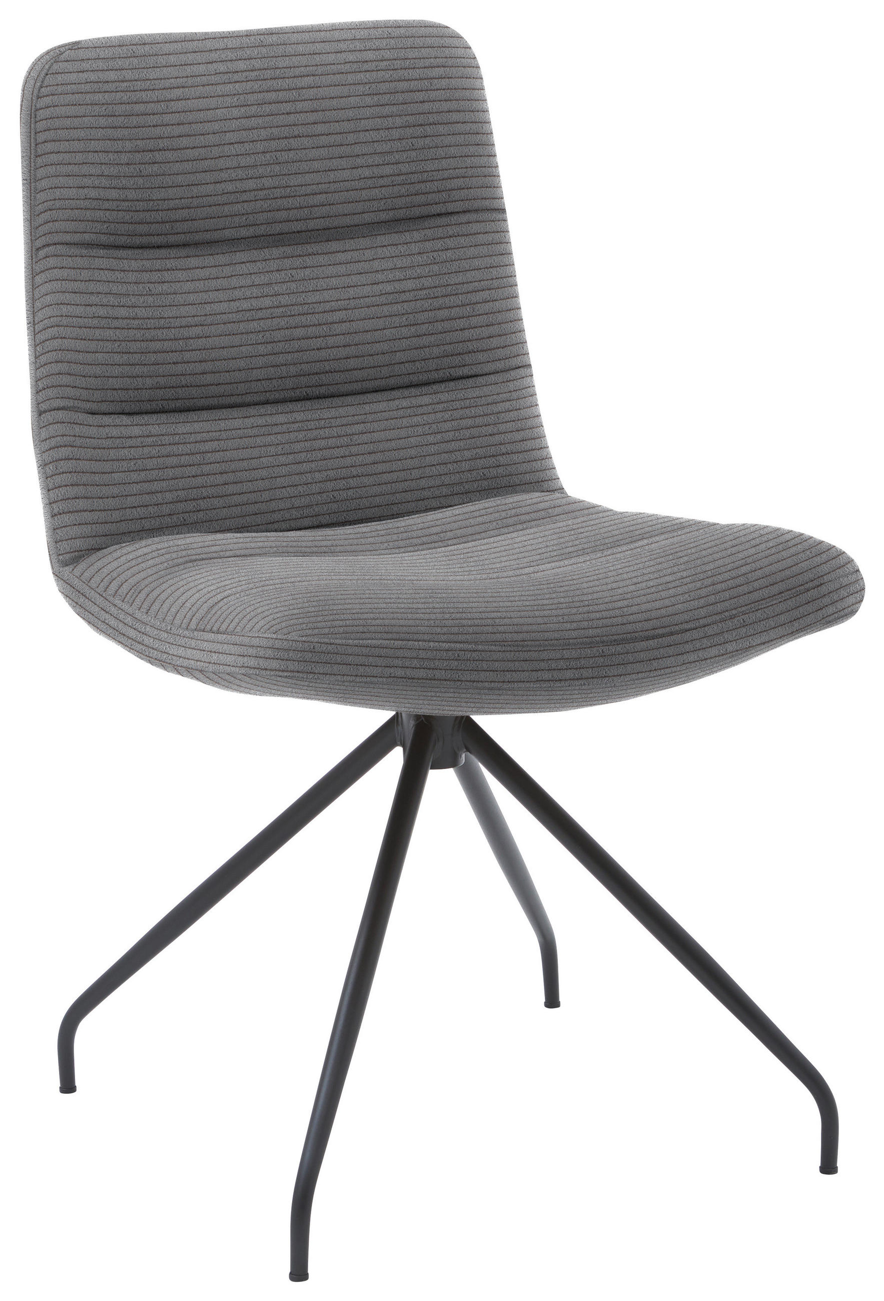 STUHL  in Cord  - Dunkelgrau/Schwarz, Design, Textil/Metall (52/88/66cm) - Dieter Knoll