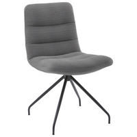 STUHL  in Cord  - Dunkelgrau/Schwarz, Design, Textil/Metall (52/88/66cm) - Dieter Knoll