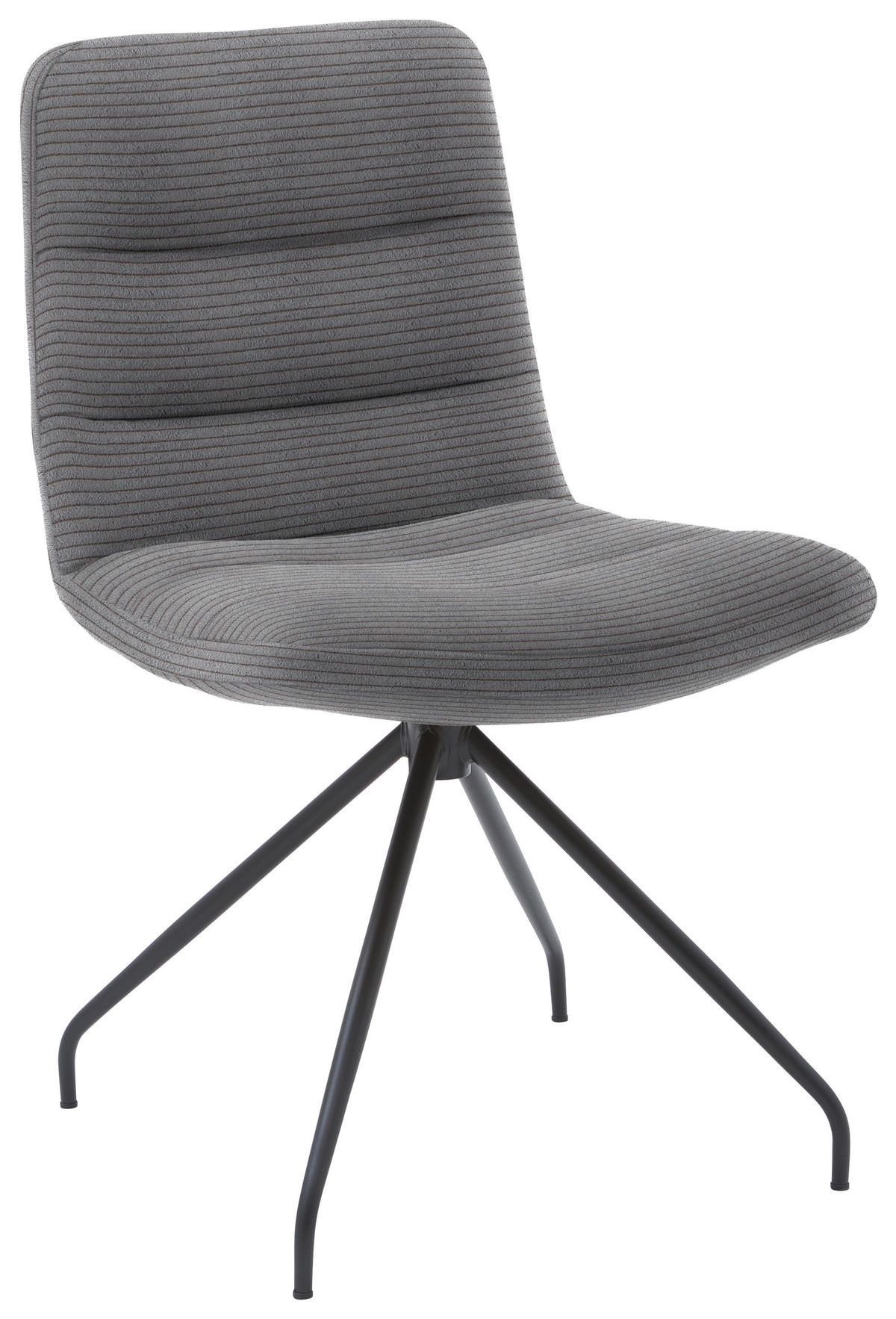 STUHL  in Cord  - Dunkelgrau/Schwarz, Design, Textil/Metall (52/88/66cm) - Dieter Knoll