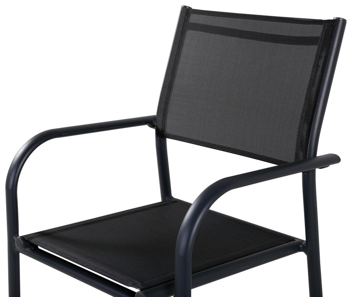 STAPELSESSEL Aluminium Schwarz  - Schwarz, KONVENTIONELL, Metall (56/90/55cm) - Gardenson