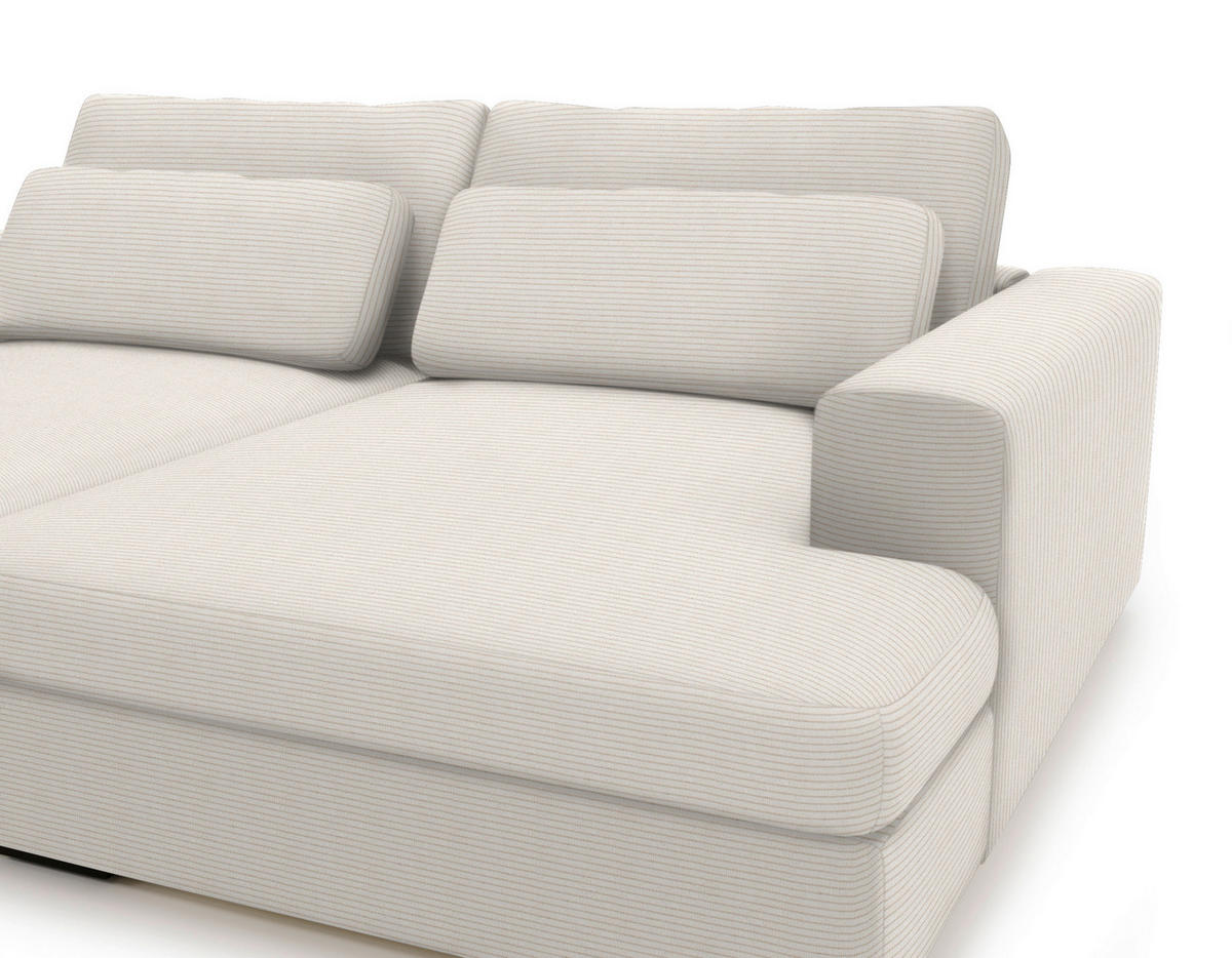 BIGSOFA in Cord Ecru  - Ecru/Schwarz, Design, Textil (223/80/158cm) - Lomoco