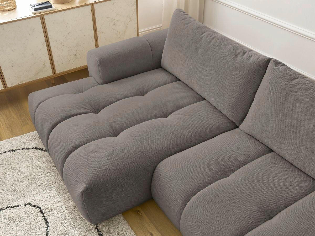 ECKSCHLAFSOFA FUJI Leinenoptik Taupe  inkl.  - Taupe/Schwarz, MODERN, Kunststoff/Textil (160/292cm)