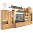 WOHNWAND Erle massiv Erlefarben - Edelstahlfarben/Erlefarben, KONVENTIONELL, Glas/Holz (369,0/217,2/55,1cm) - ESCANDO NATÜRLICH WO