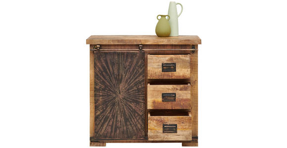 KOMMODE in 90/85/40 cm - Schwarz/Naturfarben, Trend, Holz/Metall (90/85/40cm) - Landscape