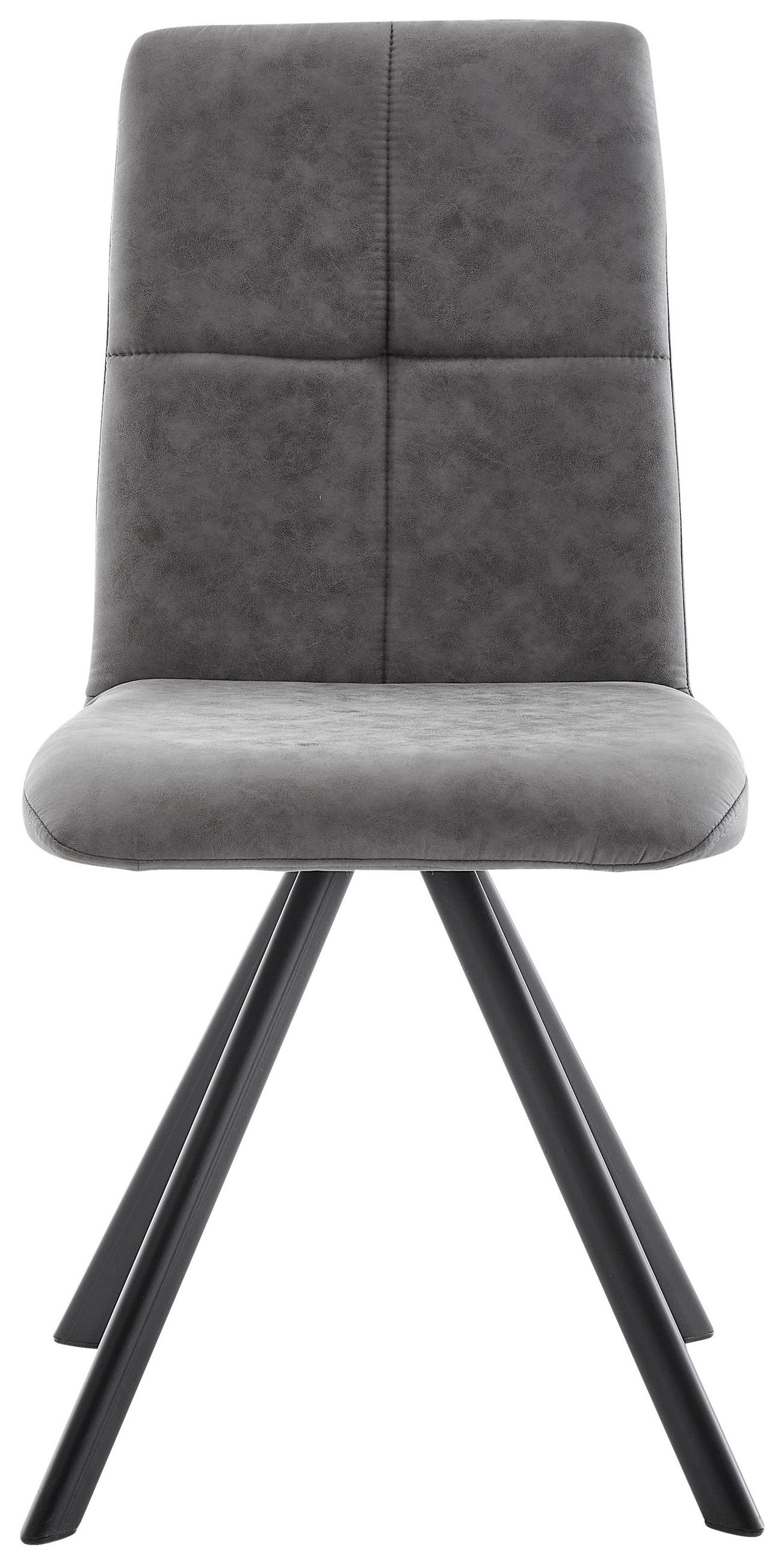 STUHL  in Eisen Mikrofaser Metall, Textil  - Schwarz/Grau, MODERN, Textil/Metall (47/92/60cm) - Cantus