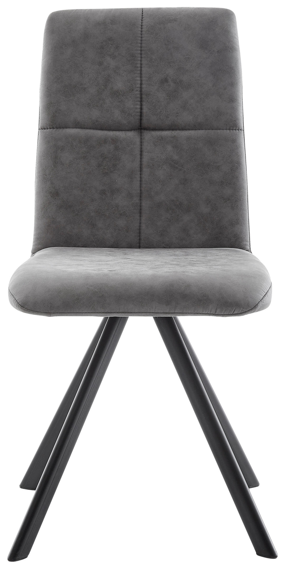STUHL Mikrofaser Grau, Schwarz  - Schwarz/Grau, MODERN, Textil/Metall (47/92/60cm) - Cantus