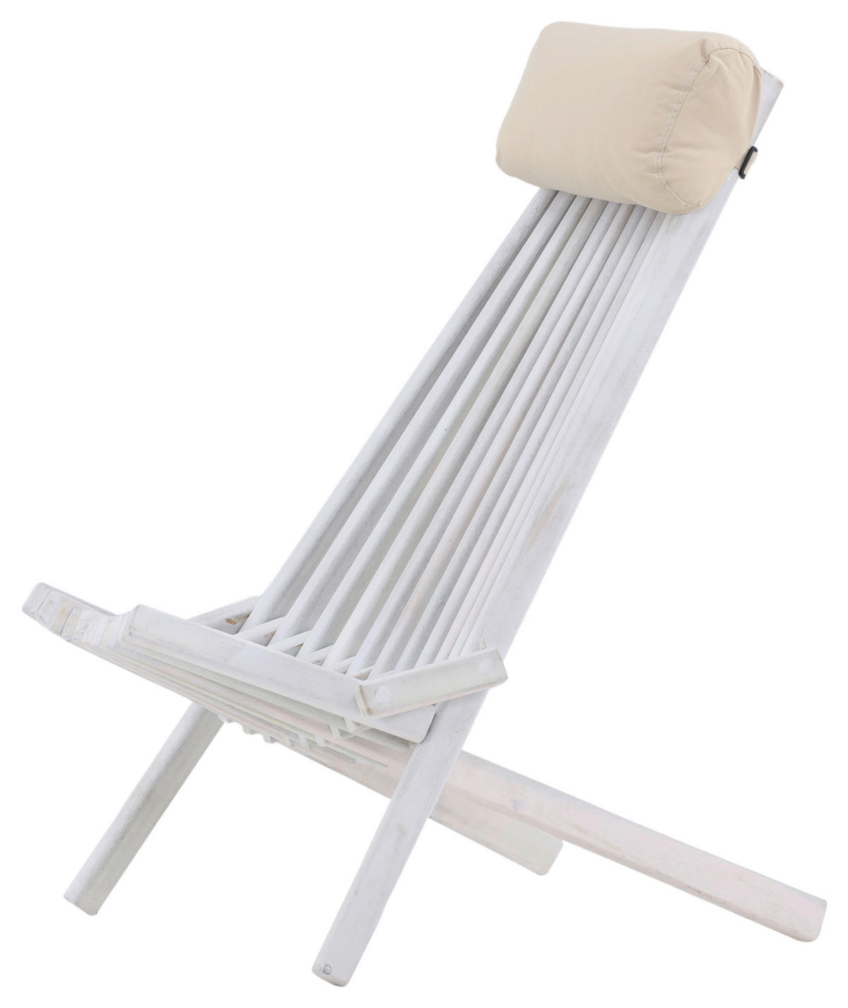 STRANDSTUHL Akazie Weiß  - Weiß, KONVENTIONELL, Holz (57/79/73cm) - Gardenson