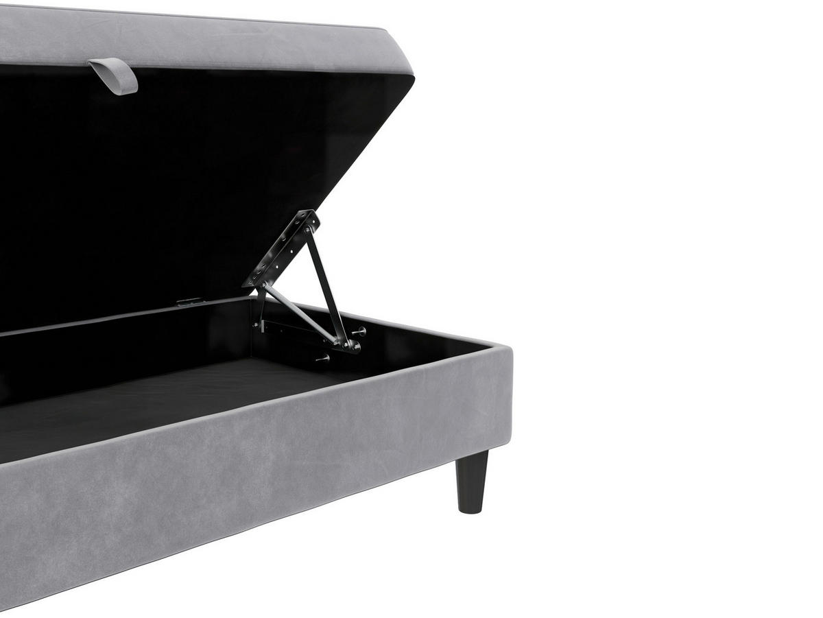 HOCKER in Textil Grau  - Schwarz/Grau, Basics, Kunststoff/Textil (130/43/69cm) - Livetastic