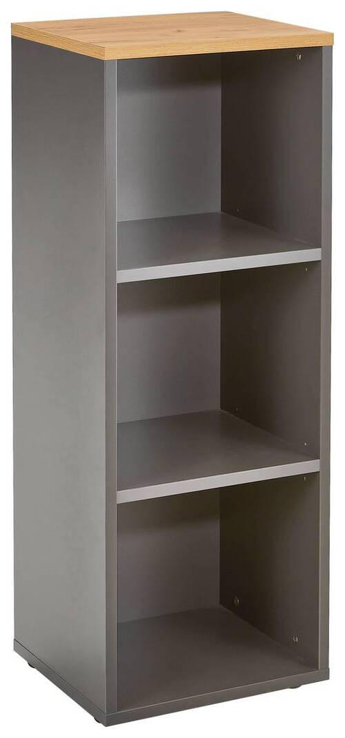 AKTENREGAL Graphitfarben, Eichefarben - Eichefarben/Schwarz, MODERN, Holzwerkstoff/Kunststoff (45/120/40cm) - Novel