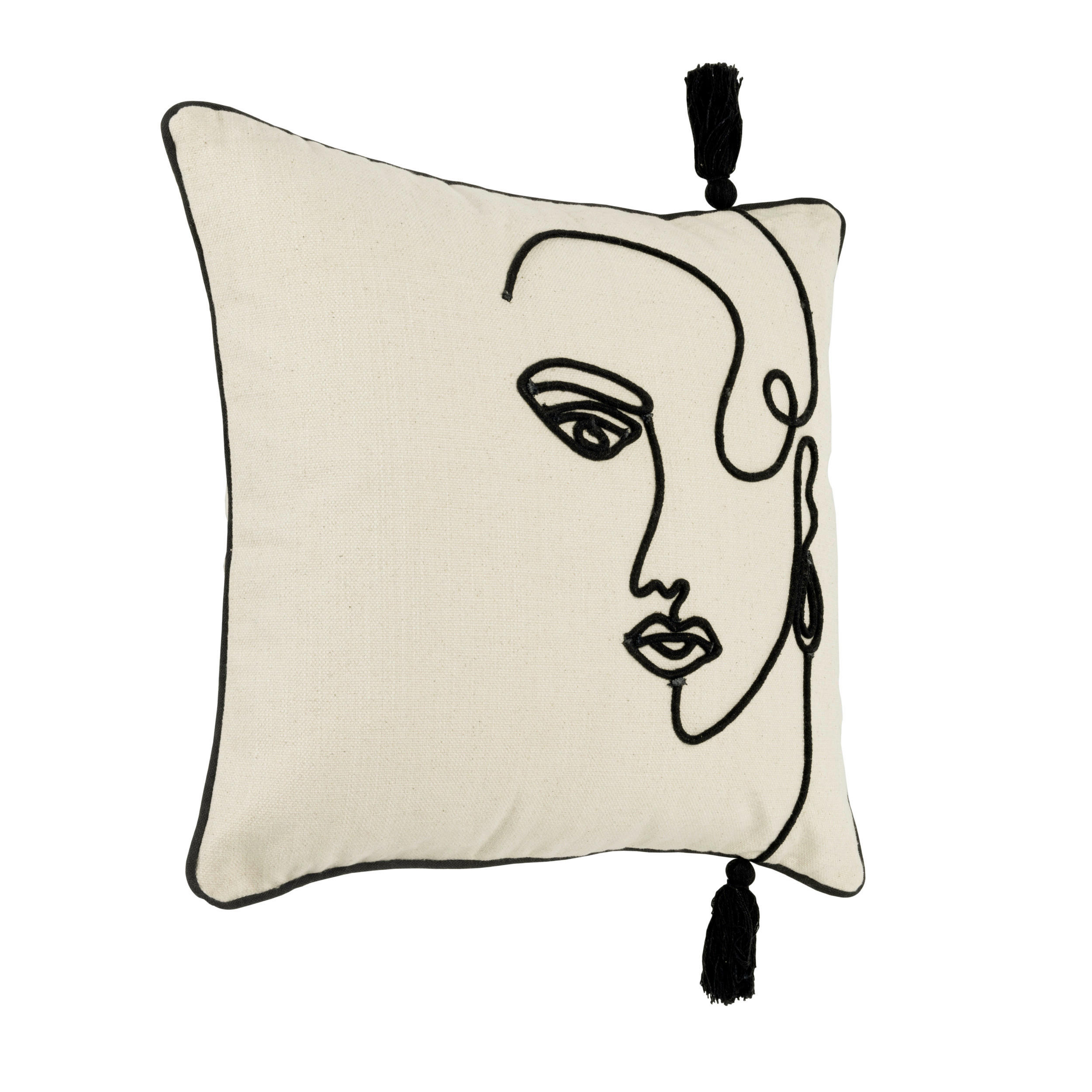 ZIERKISSEN  45/45 cm   - Creme/Schwarz, Basics, Textil (45/45cm) - Eglo