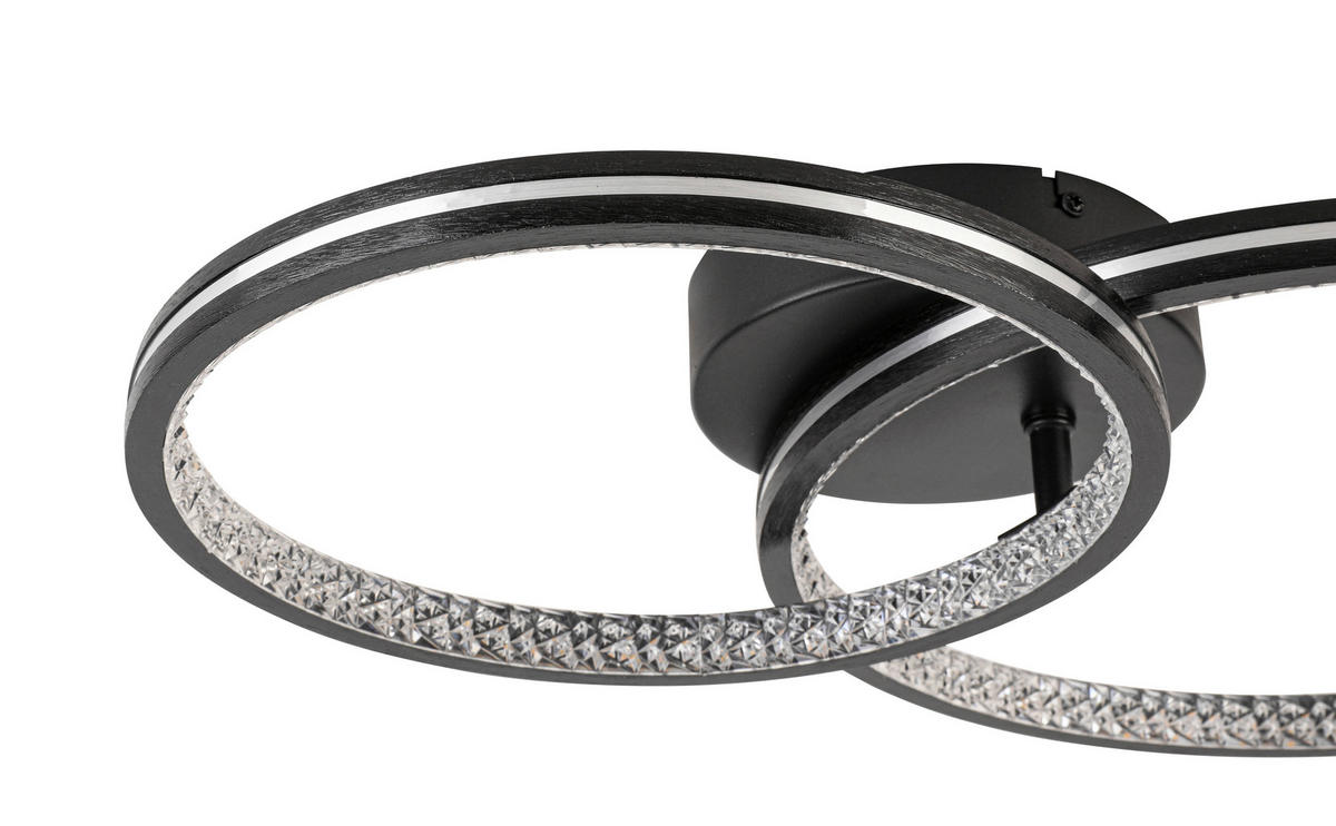 STROPNÉ LED SVIETIDLO, 55/35/8 cm - čierna/chrómová, Basics, kov/plast (55/35/8cm) - Boxxx