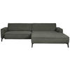 ECKSOFA in Flachgewebe Dunkelgrün  - Dunkelgrün/Schwarz, Design, Textil/Metall (285/190cm) - Johann Jakob