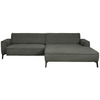 ECKSOFA in Flachgewebe Dunkelgrün  - Dunkelgrün/Schwarz, Design, Textil/Metall (285/190cm) - Johann Jakob