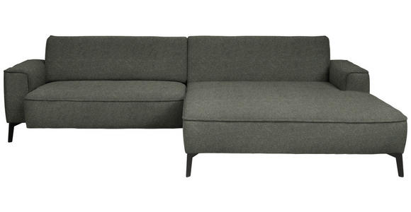 ECKSOFA  in Flachgewebe Dunkelgrün  285/190 cm  - Dunkelgrün/Schwarz, Design, Textil/Metall (285/190cm) - Johann Jakob