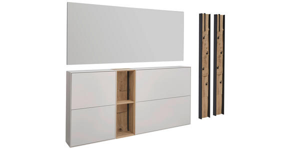 GARDEROBE  in 256/174/20 cm  - Eichefarben/Anthrazit, Design, Glas/Holz (256/174/20cm) - Johann Jakob