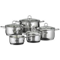 KOCHTOPFSET Rubin 5-teilig  - Transparent/Silberfarben, Basics, Glas/Metall (52/28,5/29,5cm) - ELO