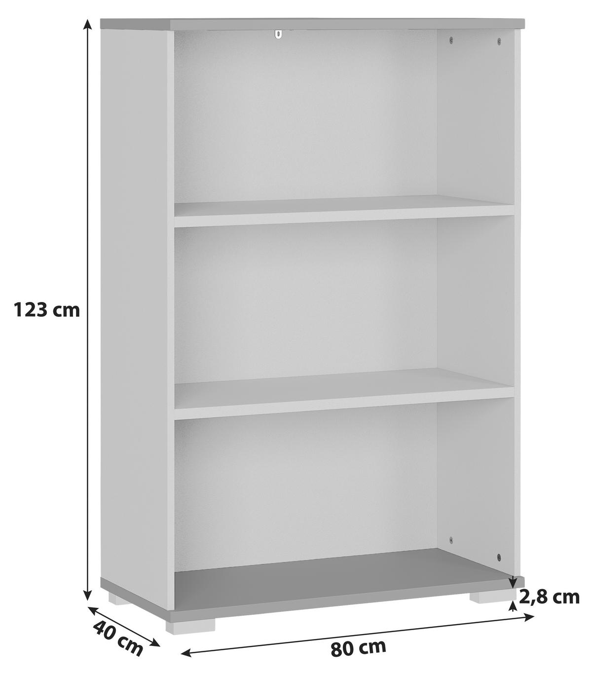 AKTENREGAL Graphitfarben, Grau  - Silberfarben/Graphitfarben, KONVENTIONELL, Holzwerkstoff/Kunststoff (80/123/40cm) - Germania