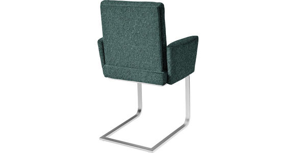 ARMLEHNSTUHL in Stahl Chenille - Chromfarben/Grün, Design, Textil/Metall (56/92/60cm) - Dieter Knoll