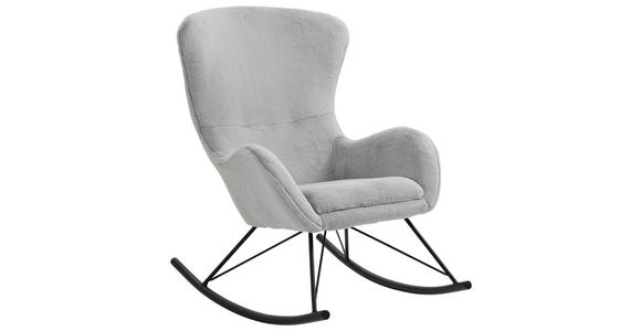 SCHAUKELSESSEL Plüsch Grau, Schwarz    - Schwarz/Grau, Trend, Textil/Metall (69/103/97cm) - Carryhome