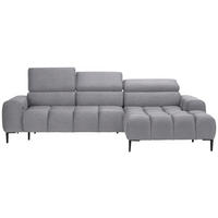 ECKSOFA in Webstoff Grau  - Schwarz/Grau, Design, Textil/Metall (270/177cm) - Welnova