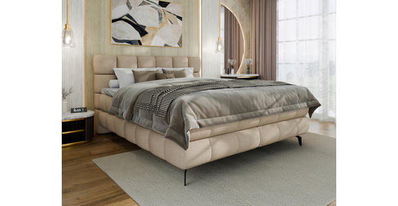 BOXBETT 180/200 cm  in Beige  - Beige/Schwarz, Trend, Textil/Metall (180/200cm) - Esposa